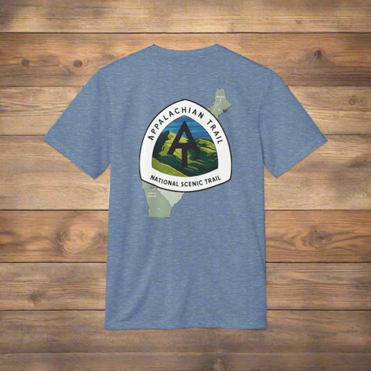 Appalachian Trail Adidas® Unisex Recycled Tech Sport Custom T-shirt Hiking Sustainable Tee - Park Service Apparel