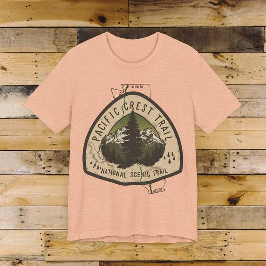 Pacific Crest Trail Unisex Jersey T-Shirt Logo Emblem Mexico Canada Line Printify