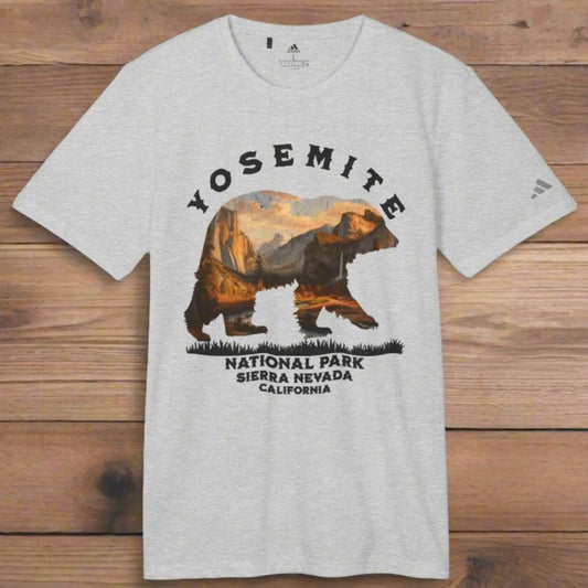 Yosemite Adidas Unisex Recycled Tech Sport Custom National Park T-shirt Bear Valley Sierra Sustainable Tee - Park Service Apparel