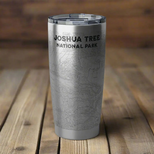 Joshua Tree National Park Topographic Tumbler 20oz USGS California Map Print - Park Service Apparel