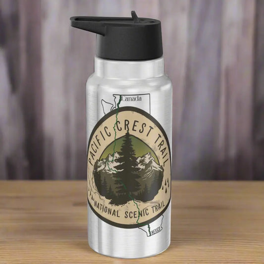 Pacific Crest Trail PCT National Scenic Insulated Water Bottle Tumbler 32oz Map Logo - Park Service Apparel