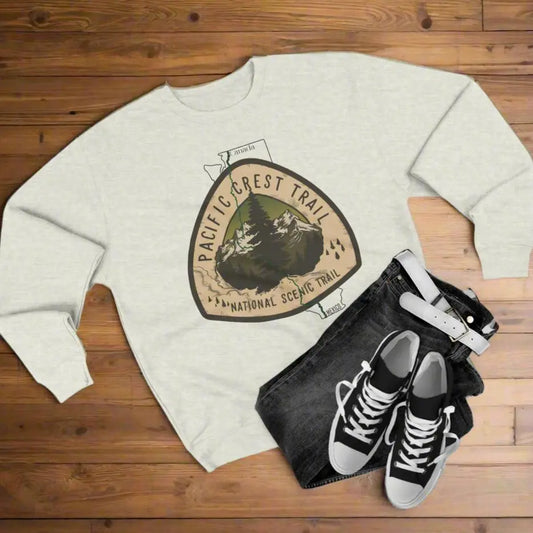 Pacific Crest National Scenic Trail Unisex Fit Crewneck Sweatshirt PCT Map Logo - Park Service Apparel