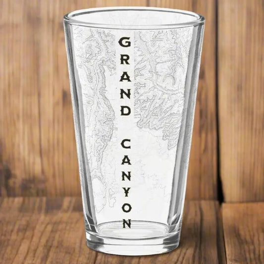 Grand Canyon National Park Topographic Map Pint Glass - Park Service Apparel