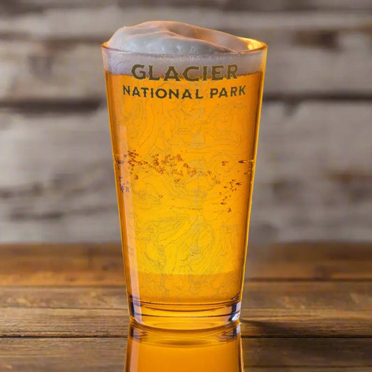 Glacier National Park Topographic Pint Glass - Park Service Apparel